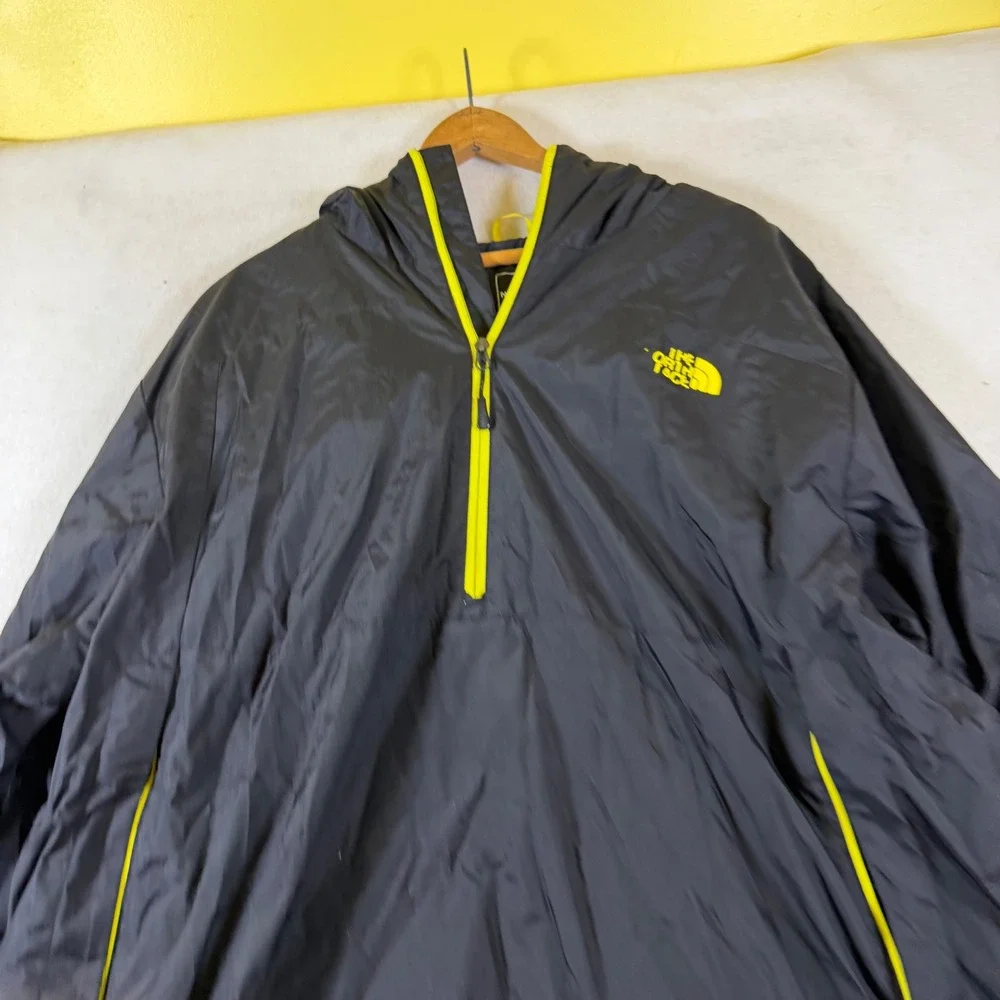 The North Face Mens XXL‎ Black Neon Yellow Half Zip Anorak Windbreaker Jacket